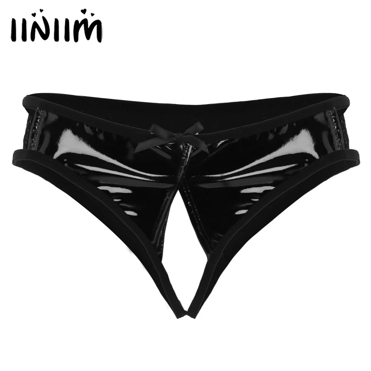 Womens Lingerie Night Sexy Panties Wetlook Open Butt Faux Leather Bowknot Crotchless Low Rise Mini Briefs Underwear Underpants
Womens Lingerie Night Sexy Panties Wetlook Open Butt Faux Leather Bowknot Crotchless Low Rise Mini Briefs Underwear Underpants