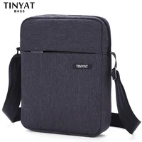 TINYAT Brand Men's Crossbody Bag Pack Multifunctional Men Bag Male Shoulder Messenger Bags Canvas Leather Shoulder Handbag T511 image