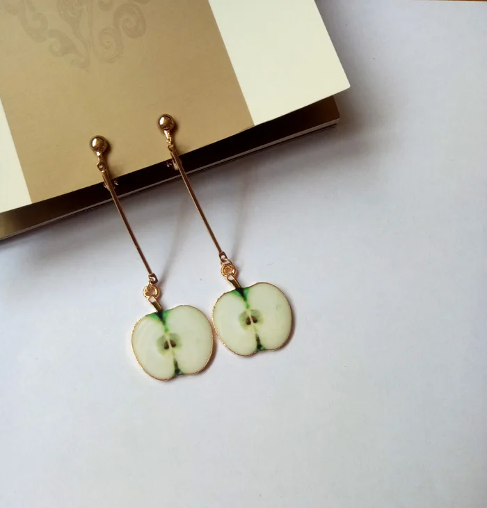 New Summer Lovely Fruit Orange Kiwi Apple Clip On Earrings Without Piercing For Girl'S Fashion Enamel Earrings Bijouterie 10 Aeproduct.getsubject()