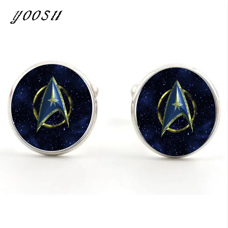 New Fashion Glass Cufflinks Star Trek Cufflinks Star Trek Logo Cuff link Silver Round Cufflinks
New Fashion Glass Cufflinks Star Trek Cufflinks Star Trek Logo Cuff link Silver Round Cufflinks