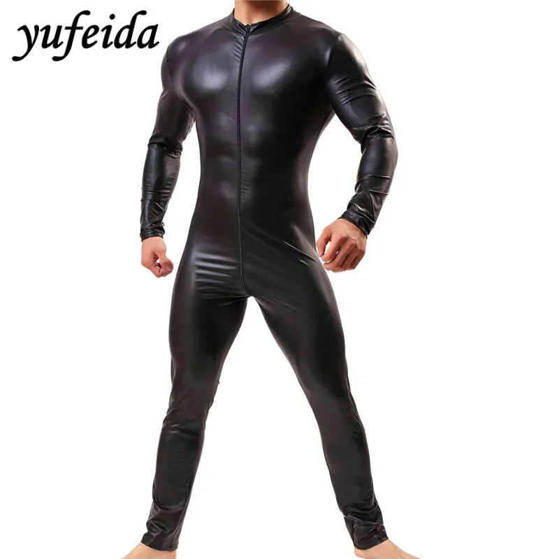 New Mens Jumpsuit Romper Long Pants Black Faux Leather PU Wrestling Singlet Leotard Underwear Long Sleeve One Piece Bodysuit
New Mens Jumpsuit Romper Long Pants Black Faux Leather PU Wrestling Singlet Leotard Underwear Long Sleeve One Piece Bodysuit