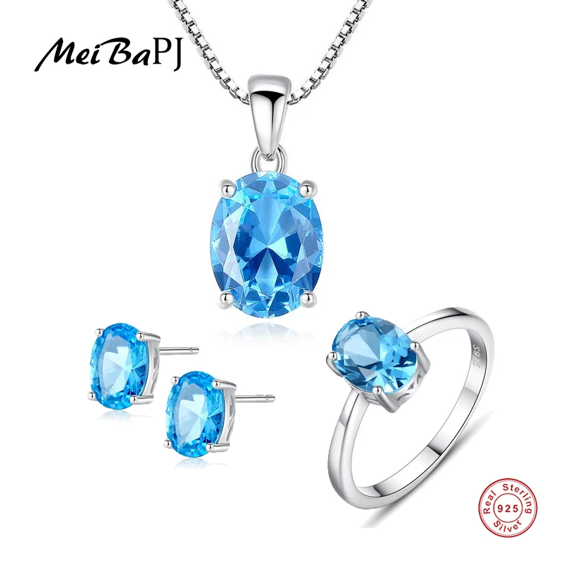 MeiBaPJ New Rainbow Stone 3 Suit Jewelry Set Real 925 Sterling Silver Pendant Earrings Ring Fine Charm Jewelry for Women
MeiBaPJ New Rainbow Stone 3 Suit Jewelry Set Real 925 Sterling Silver Pendant Earrings Ring Fine Charm Jewelry for Women
