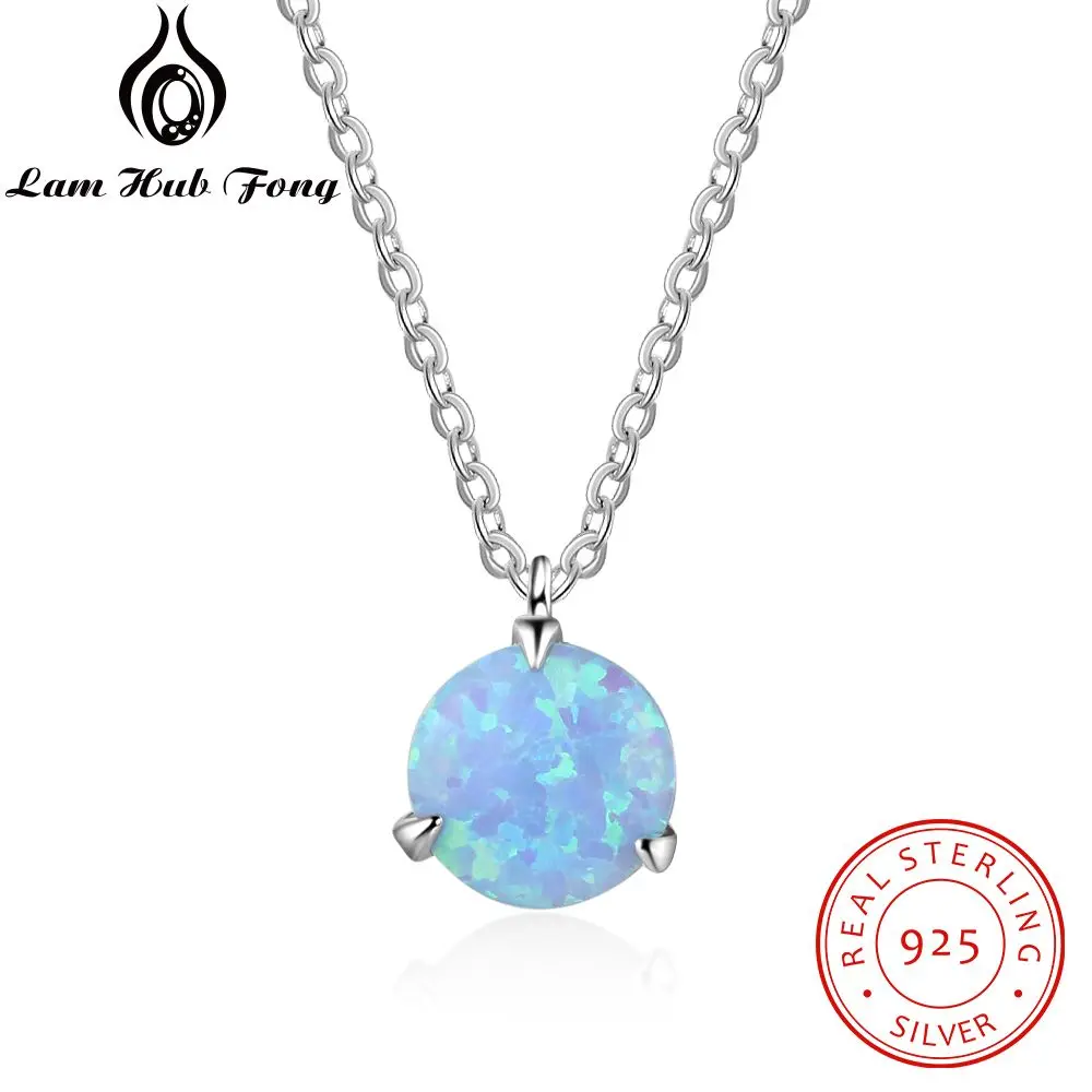 925 Sterling Silver Round Blue/White Fire Opal Necklace Wedding Jewelry Necklaces&Pendants Special Gift for Women (Lam Hub Fong)
925 Sterling Silver Round Blue/White Fire Opal Necklace Wedding Jewelry Necklaces&Pendants Special Gift for Women (Lam Hub Fong)