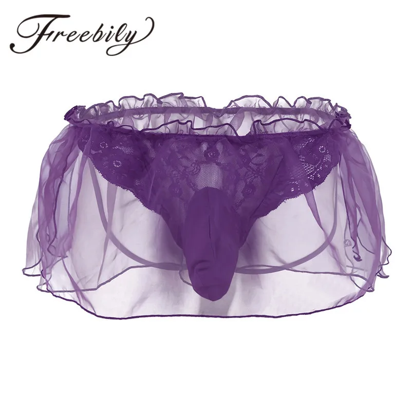 Sexy Men Lingerie Lace Flower Organza G-string Bikini Underwear Underpants Bulge Pouch String Homme Sissy Panties for Male
Sexy Men Lingerie Lace Flower Organza G-string Bikini Underwear Underpants Bulge Pouch String Homme Sissy Panties for Male