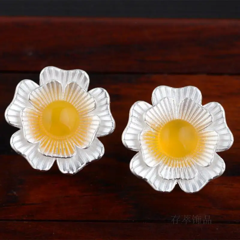 S925 silver inlaid natural Earrings retro pulp ear clip flowers sweet temperament all-match female palace
S925 silver inlaid natural Earrings retro pulp ear clip flowers sweet temperament all-match female palace