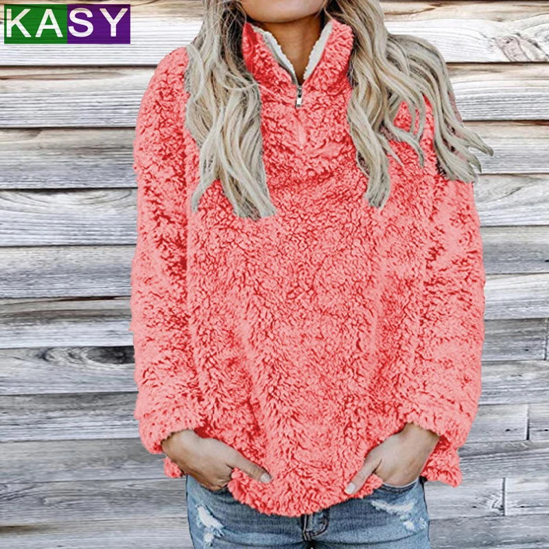 Autumn Winter Teddy Faux Fur Sweatshirt Coat Casual Women Turtleneck Solid Pullover Warm Zipper Thick Hoodies Tops Female
Autumn Winter Teddy Faux Fur Sweatshirt Coat Casual Women Turtleneck Solid Pullover Warm Zipper Thick Hoodies Tops Female