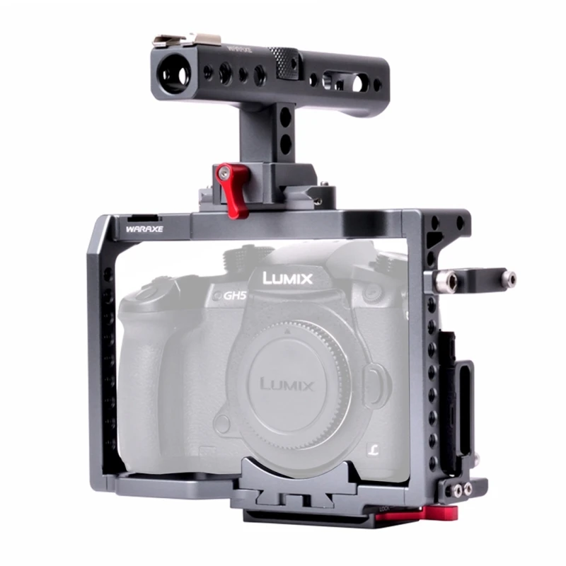 WARAXE 2851 Camera Video Cage Stabilizer with Quick Release Top Handle for Panasonic Lumix GH4 / GH5 / GH5S
WARAXE 2851 Camera Video Cage Stabilizer with Quick Release Top Handle for Panasonic Lumix GH4 / GH5 / GH5S