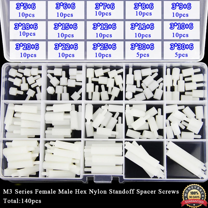 M2.5 M3 M4 Female Male Hex Nylon Standoff Spacer Column Screws Hex Standoff Female-Female PCB Motherboard Fixed Spacing Screws
M2.5 M3 M4 Female Male Hex Nylon Standoff Spacer Column Screws Hex Standoff Female-Female PCB Motherboard Fixed Spacing Screws