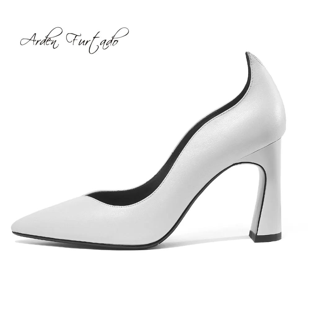 Arden Furtado/2018 г. весенне-Осенняя обувь женские белые офисные туфли-лодочки на