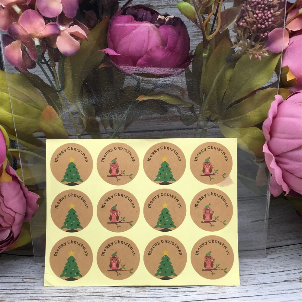 120Pcs 2018 New Arrival Merry Christmas Pine Tree Owl Handmade Cake Sealing Label Kraft Sticker Baking DIY Gift Stickers
120Pcs 2018 New Arrival Merry Christmas Pine Tree Owl Handmade Cake Sealing Label Kraft Sticker Baking DIY Gift Stickers