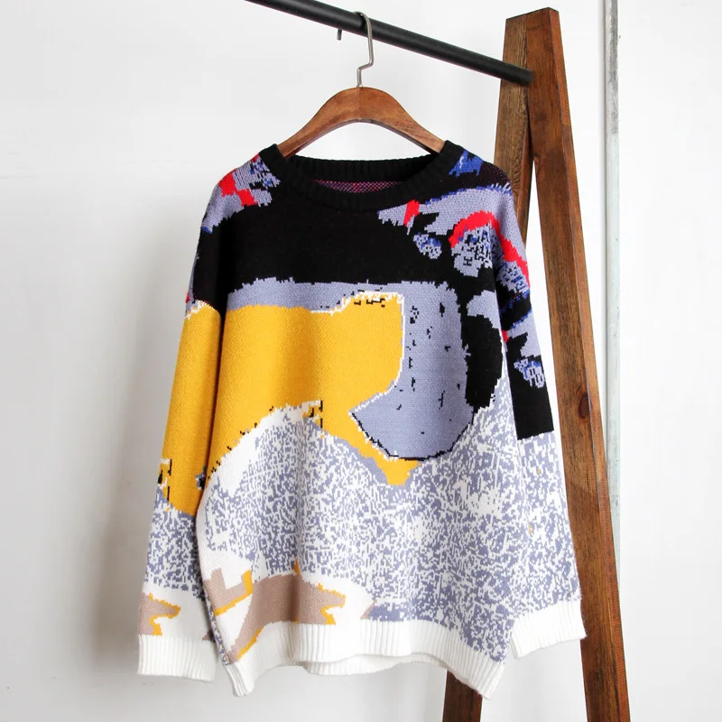 Fashion knitted Printing Thick Warm Sweaters Pullovers Women 2018 Autumn Winter New Female Loose O-neck Long Sleeve Sweaters
Fashion knitted Printing Thick Warm Sweaters Pullovers Women 2018 Autumn Winter New Female Loose O-neck Long Sleeve Sweaters