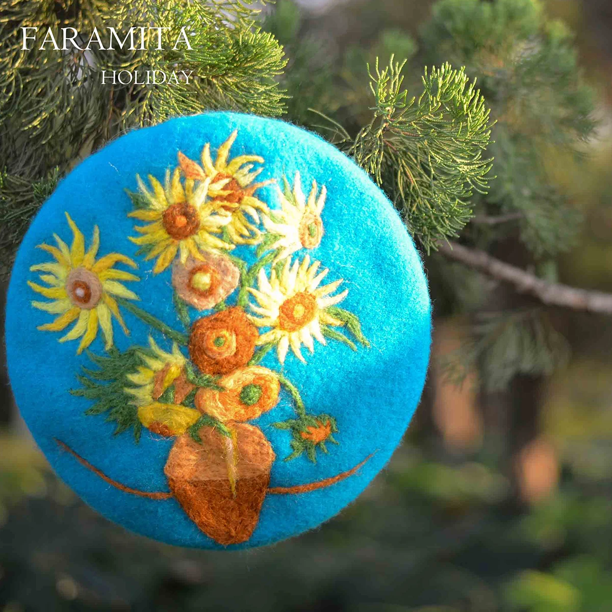 Faramita Holiday Van Gogh Famous Painting Sunflower Women Blue Hat Hand Made Personality Girls Wool Berets Manual Art Caps Hat
Faramita Holiday Van Gogh Famous Painting Sunflower Women Blue Hat Hand Made Personality Girls Wool Berets Manual Art Caps Hat