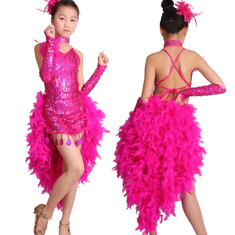 Hot New Girls Latin Dance Dress Costume Shining Sequin+Sexy Feather Skirt Salsa Jazz Ballroom Dance Performance/Competition Wear
Hot New Girls Latin Dance Dress Costume Shining Sequin+Sexy Feather Skirt Salsa Jazz Ballroom Dance Performance/Competition Wear