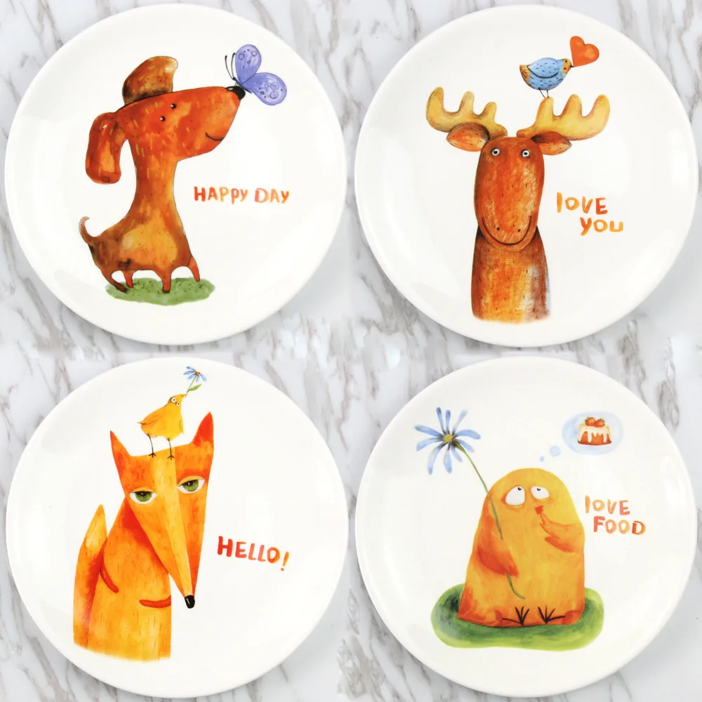 4 Pcs Ceramic Spaghetti Dish Lovely Animal Fox Elk Dog Bread Dinner Plates Best Festival Gift For Kids Children Lover Los Platos
4 Pcs Ceramic Spaghetti Dish Lovely Animal Fox Elk Dog Bread Dinner Plates Best Festival Gift For Kids Children Lover Los Platos