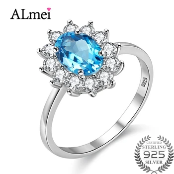Almei Blue Topaz Diana Wedding Ring for Bridal Female Genuine 925 Sterling Silver Flower Costume Jewelry with Box 10% CJ013
Almei Blue Topaz Diana Wedding Ring for Bridal Female Genuine 925 Sterling Silver Flower Costume Jewelry with Box 10% CJ013
