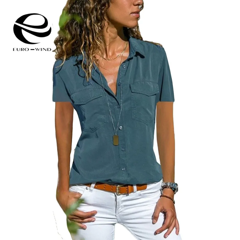 Plus Size 5XL 2019 Summer Top Short Sleeve Turn-down Collar Solid Blouse Female Casual Loose Ladies Tops Women Tops and Blouses
Plus Size 5XL 2019 Summer Top Short Sleeve Turn-down Collar Solid Blouse Female Casual Loose Ladies Tops Women Tops and Blouses