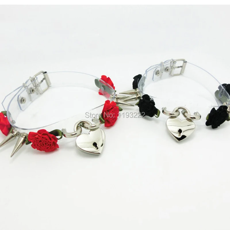 Lolita Hot Sale Punk Safe Heart Choker, Flower Studded Rivets Spikes Clear Collar Nekclace, Handmade Lock and Key Jewelry
Lolita Hot Sale Punk Safe Heart Choker, Flower Studded Rivets Spikes Clear Collar Nekclace, Handmade Lock and Key Jewelry
