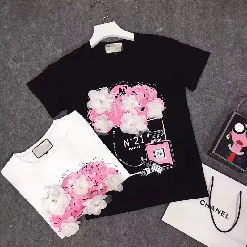 Amolapha Women Appliques Pearls T-shirts Summer Short Sleeve Female Woman Print Pullover Tshirt Tops
Amolapha Women Appliques Pearls T-shirts Summer Short Sleeve Female Woman Print Pullover Tshirt Tops