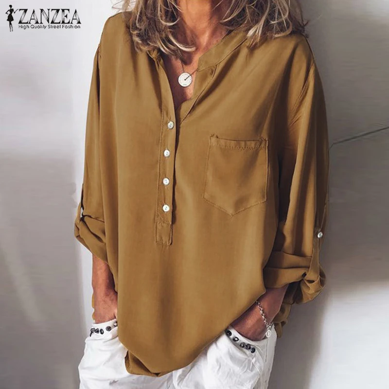 Plus Size Tunic Tops Women's Blouse 2019 ZANZEA Sexy V Neck Button Blusas Fashion Long Sleeve Shirts Female Casual Chemise 5XL
Plus Size Tunic Tops Women's Blouse 2019 ZANZEA Sexy V Neck Button Blusas Fashion Long Sleeve Shirts Female Casual Chemise 5XL