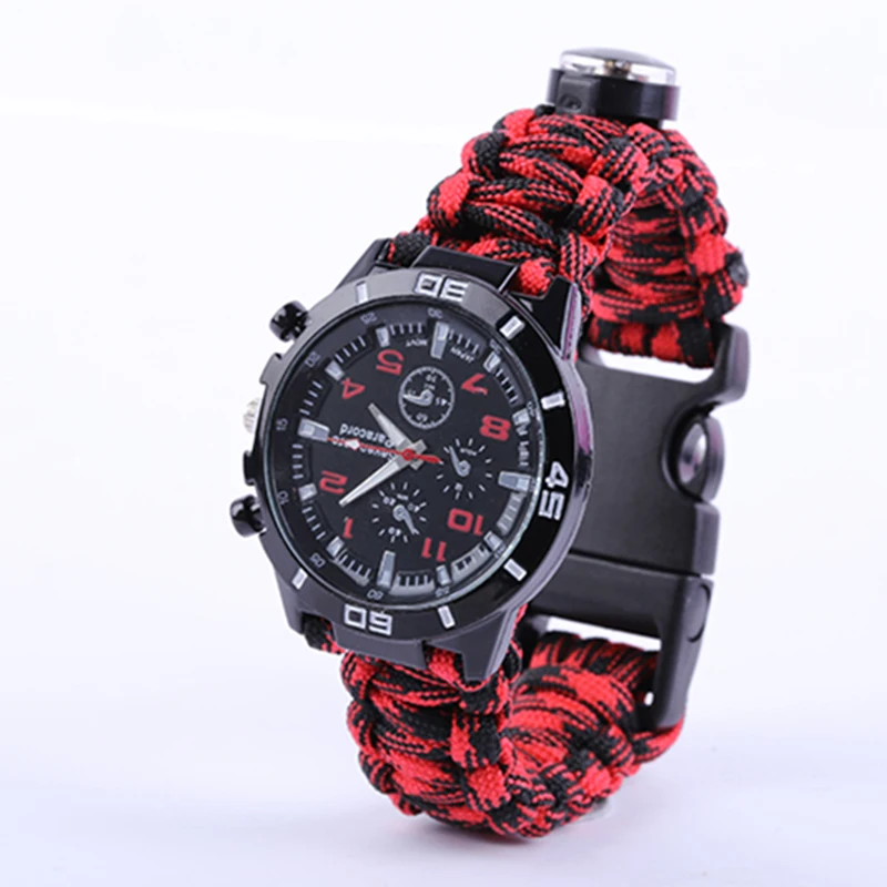 EDC Tactical Camouflage Outdoor survival watch bracelet compass Rescue Rope paracord Camping equipment multi Tools
EDC Tactical Camouflage Outdoor survival watch bracelet compass Rescue Rope paracord Camping equipment multi Tools