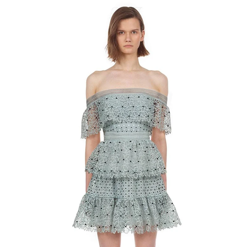 High Quality Water Soluble Lace Dress Short Sleeve Slim Slash Neck Sexy Women Dress Hook Flower Hollow Out Lady Mini Dresses
High Quality Water Soluble Lace Dress Short Sleeve Slim Slash Neck Sexy Women Dress Hook Flower Hollow Out Lady Mini Dresses