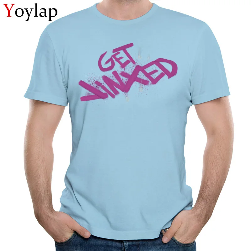 Discount Family T Shirt Short Sleeve Pure Cotton Get Jinxed Round Collar Student Tops T Shirt Customized Summer Fall Tee-Shirt light blue