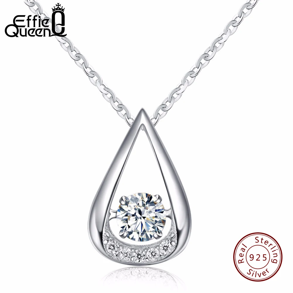 Effie Queen AAA CZ Stone 925 Sterling Silver Necklaces Flickering with Water Drop Pendant Necklaces BN40
Effie Queen AAA CZ Stone 925 Sterling Silver Necklaces Flickering with Water Drop Pendant Necklaces BN40