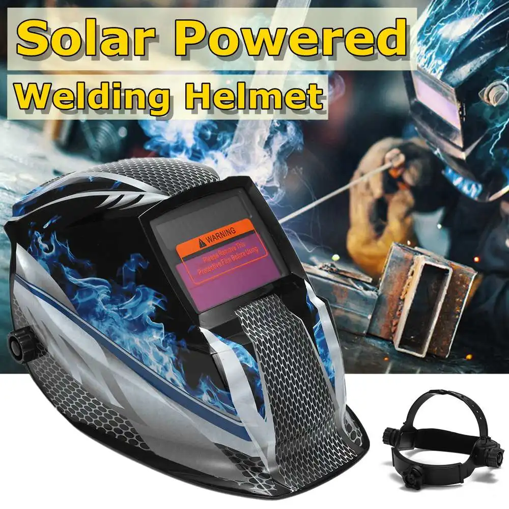 Solar Auto Darkening Adjustable Shade Range 4/9-13 MIG MMA Electric Welding Mask Helmet Welding Lens Welder Protective Gear Blue
Solar Auto Darkening Adjustable Shade Range 4/9-13 MIG MMA Electric Welding Mask Helmet Welding Lens Welder Protective Gear Blue