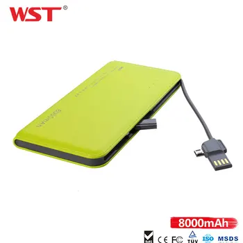 WST Quick Charge PowerBank 8000mAh Ultra Thin External Portable Battery With Built in Cable For IOS Android Caricatore Portatile
WST Quick Charge PowerBank 8000mAh Ultra Thin External Portable Battery With Built in Cable For IOS Android Caricatore Portatile