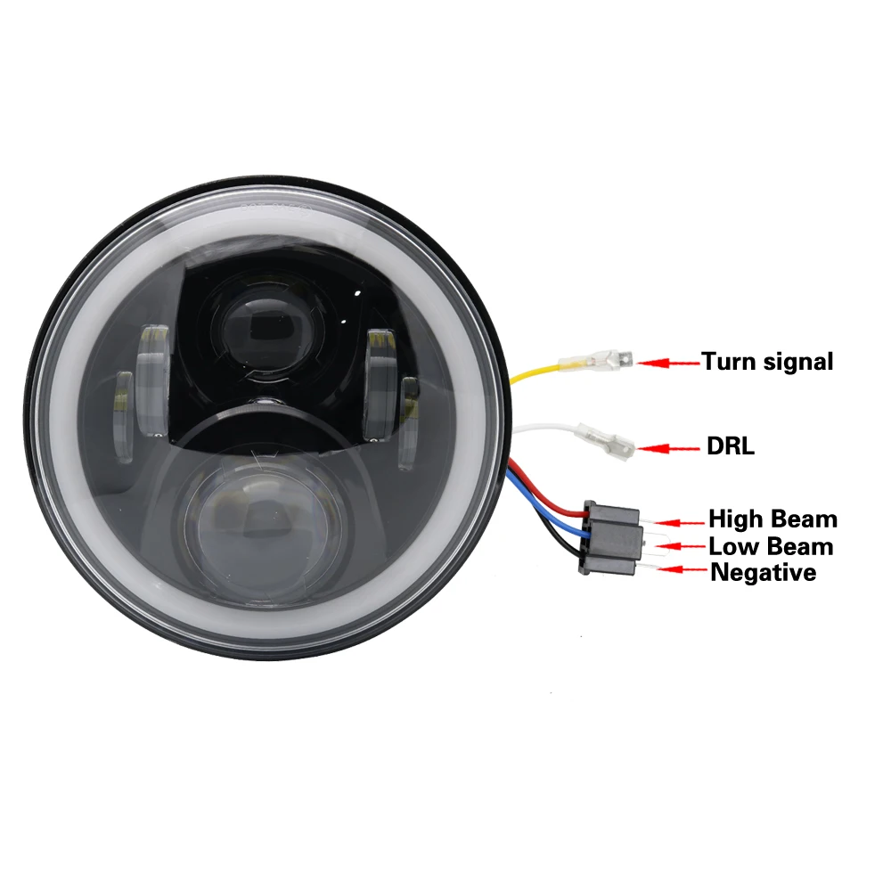 For Jeep Wrangler Jk Tj Super Bright 50W 7 Inch Round LED Headlight White Amber Turn Signal Halo Ring For Lada 4x4 urban Niva (40)