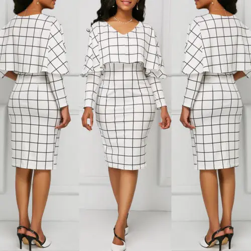 Women Autumn Plaid Boho Casual Dress 2019 New Lady Evening Party Knee-length Dresses Beach Holiday Ruffles Elegant Pencil Dress
Women Autumn Plaid Boho Casual Dress 2019 New Lady Evening Party Knee-length Dresses Beach Holiday Ruffles Elegant Pencil Dress