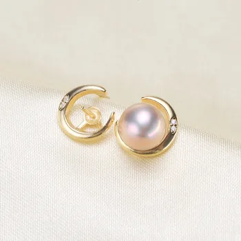 Women DIY Pearl Stud Earrings Holder S925 Sterling Silver Moon Design Earrings Settings Silver&Gold Color 3Pairs/Lot
Women DIY Pearl Stud Earrings Holder S925 Sterling Silver Moon Design Earrings Settings Silver&Gold Color 3Pairs/Lot