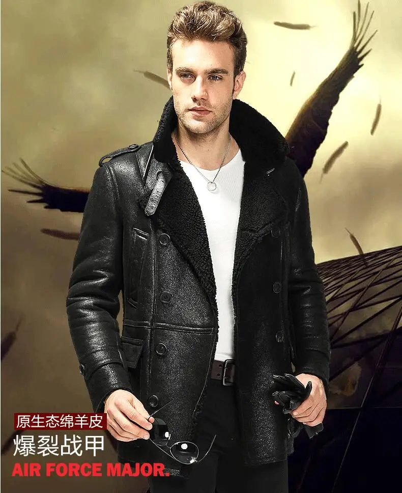 2018 New Men Genuine Leather Jacket men's Fur one sheepskin long coat Air Force leather jackets men Burst skin leather coats
2018 New Men Genuine Leather Jacket men's Fur one sheepskin long coat Air Force leather jackets men Burst skin leather coats
