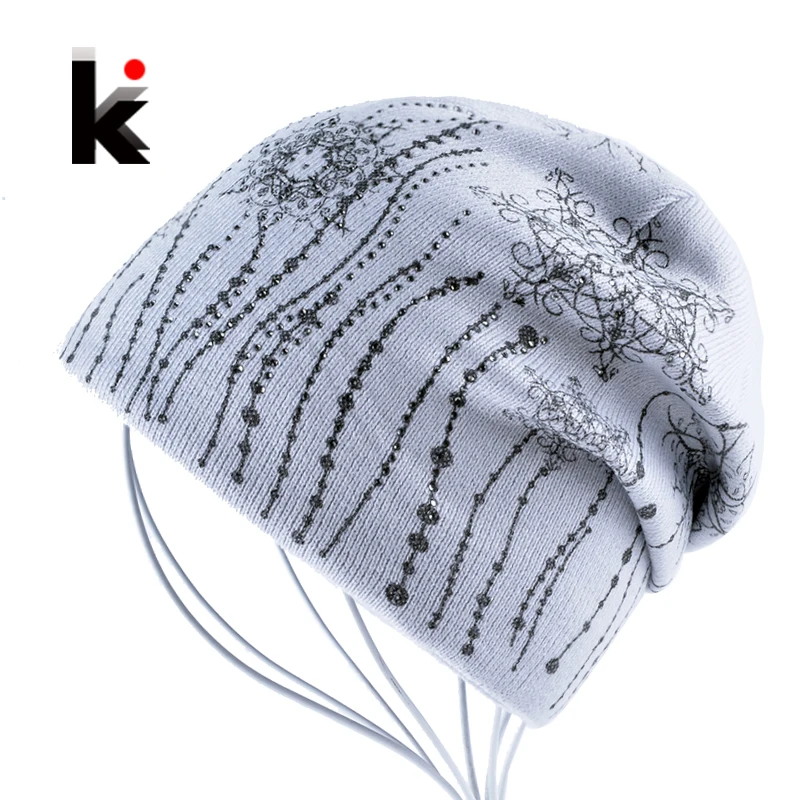 Rhinestone Beanies Hats For Women Winter Knitted Wool Bonnet Caps Femal Outdoors Warm Skies Hat Girls Skullies Toucas De Inverno
Rhinestone Beanies Hats For Women Winter Knitted Wool Bonnet Caps Femal Outdoors Warm Skies Hat Girls Skullies Toucas De Inverno