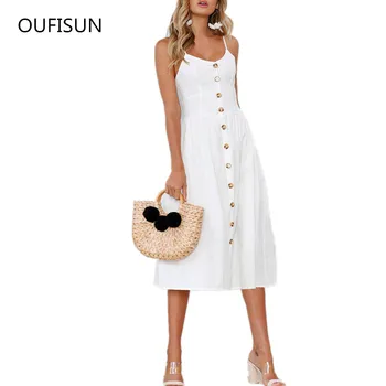 OUFISUN Summer Boho Beach Women's Dress Sexy V Neck Spaghetti Strap Button Dresses Solid Bodycon Robe Femme Sundress Vestidos
OUFISUN Summer Boho Beach Women's Dress Sexy V Neck Spaghetti Strap Button Dresses Solid Bodycon Robe Femme Sundress Vestidos
