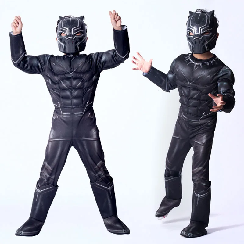 Black Panther Costume Child Captain America Role Playing Muscle Leopard Costume Super Hero Boy Halloween Party Jumpsuit Mask
Black Panther Costume Child Captain America Role Playing Muscle Leopard Costume Super Hero Boy Halloween Party Jumpsuit Mask