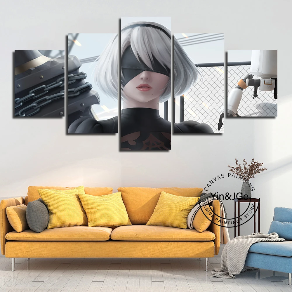 Modular Picture Home Decoration Wall Art Canvas Prints 5 Pieces 2b Nier Automata Anime Painting Poster For Living Room Framed
Modular Picture Home Decoration Wall Art Canvas Prints 5 Pieces 2b Nier Automata Anime Painting Poster For Living Room Framed