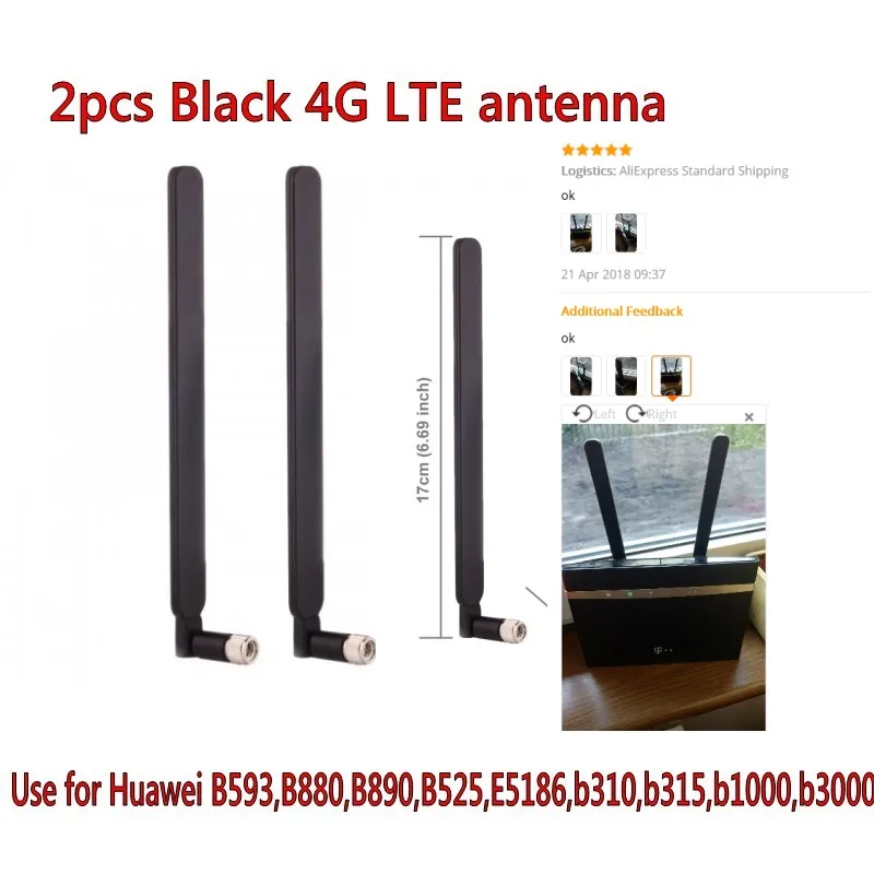 2PCS 4G LTE router Huawei B593 antenna 4G LTE antenna SMA connector,black/white color
2PCS 4G LTE router Huawei B593 antenna 4G LTE antenna SMA connector,black/white color