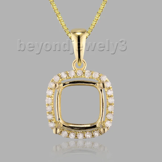 Classic Wedding Jewelry 18Kt Yellow Gold Cushion 7mm Simple Semi Mount Pendant E0053
Classic Wedding Jewelry 18Kt Yellow Gold Cushion 7mm Simple Semi Mount Pendant E0053