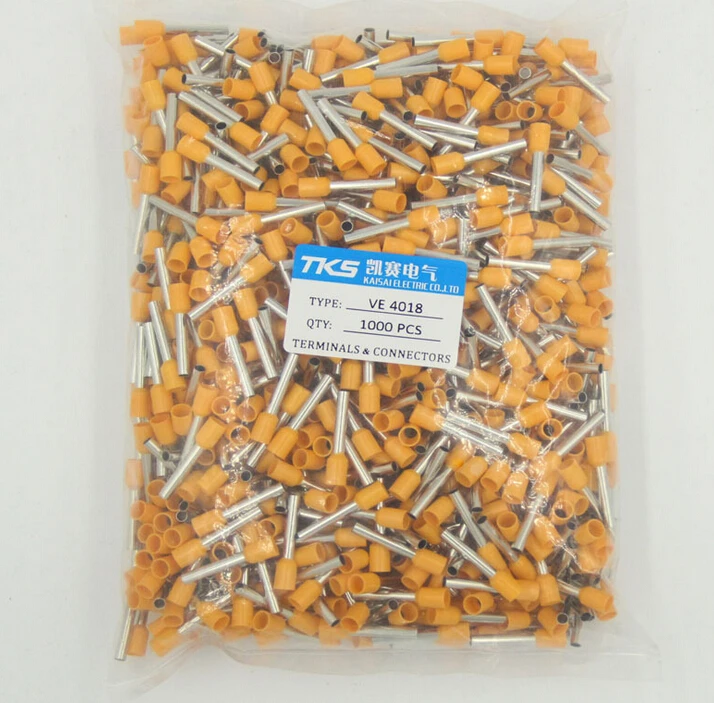 E4018 INSULATED BOOTLACE FERRULE TERMINAL ( FOR 2.5mm2 cable) crimp connector any colour
E4018 INSULATED BOOTLACE FERRULE TERMINAL ( FOR 2.5mm2 cable) crimp connector any colour