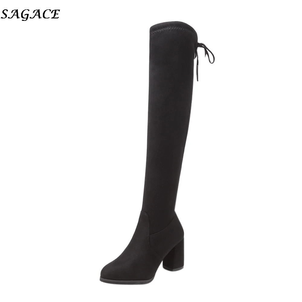 SAGACE 2018 New Fashion Flock Leather Women Boots Ladies Winter Warm Over The Knee Boots Lace Up high heels shoes lady sexy #35
SAGACE 2018 New Fashion Flock Leather Women Boots Ladies Winter Warm Over The Knee Boots Lace Up high heels shoes lady sexy #35