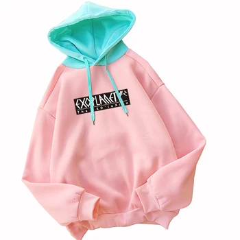 2018 Autumn Winter New Women Hoodies Sweatshirt Spell Color Long Sleeve Loose Fleece Hooded Casual Kpop EXO Tops Sudaderas Mujer
2018 Autumn Winter New Women Hoodies Sweatshirt Spell Color Long Sleeve Loose Fleece Hooded Casual Kpop EXO Tops Sudaderas Mujer