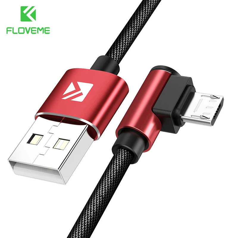 FLOVEME 90 градусов Micro USB кабель для Xiaomi Redmi 7 7A Samsung передачи данных мобильного