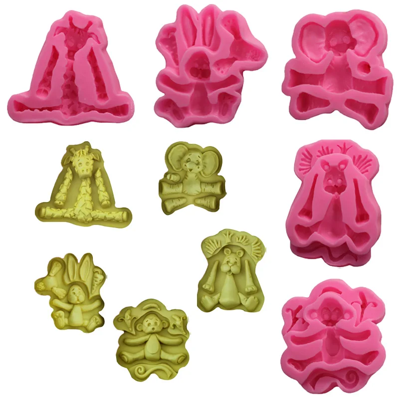 Cute Baby animal Giraffe Rabbit Elephant Lion Monkey shape silicone mold fondant Cupcake gumpaste clay Resin Decorating Tools
Cute Baby animal Giraffe Rabbit Elephant Lion Monkey shape silicone mold fondant Cupcake gumpaste clay Resin Decorating Tools