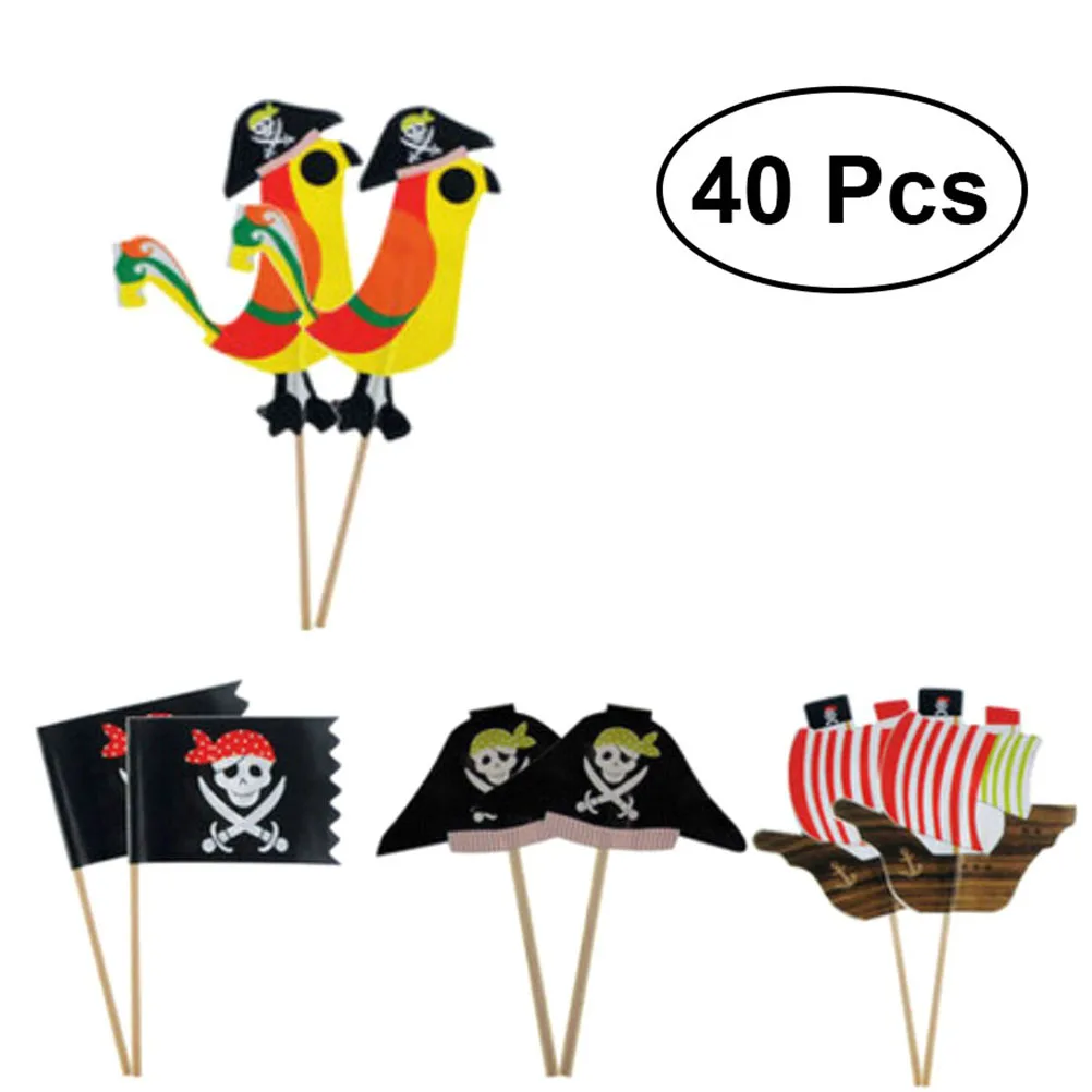 40pcs Topers Food-grade Pirate Theme Unique Design Party Decoration Cake Picks Ornamnets Cake Insert Card for Party Birthday
40pcs Topers Food-grade Pirate Theme Unique Design Party Decoration Cake Picks Ornamnets Cake Insert Card for Party Birthday