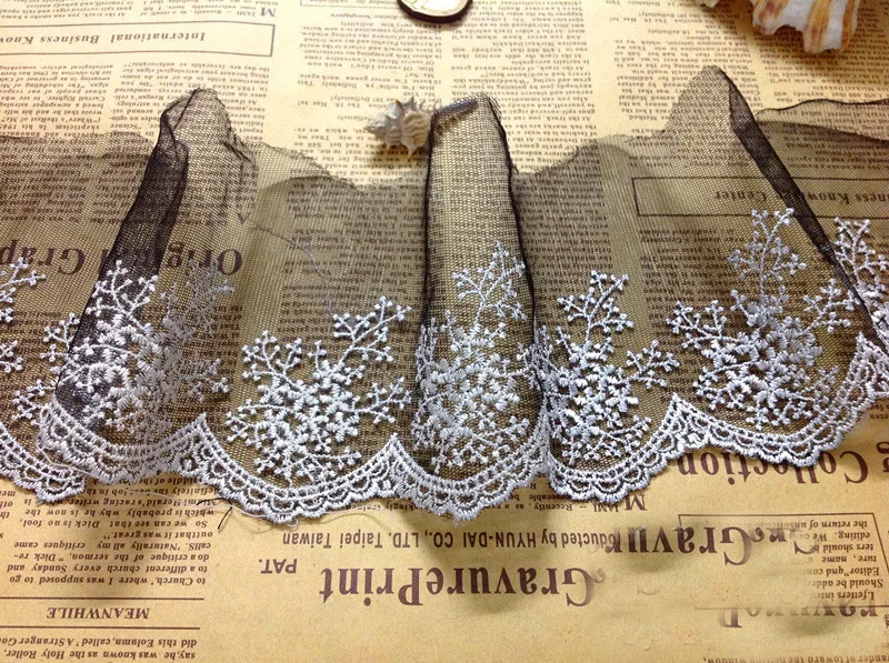 High quality 5 yards/lot width 4.33" 11cm white rayon embroidery black organza lace trim 22506L4K414
High quality 5 yards/lot width 4.33" 11cm white rayon embroidery black organza lace trim 22506L4K414