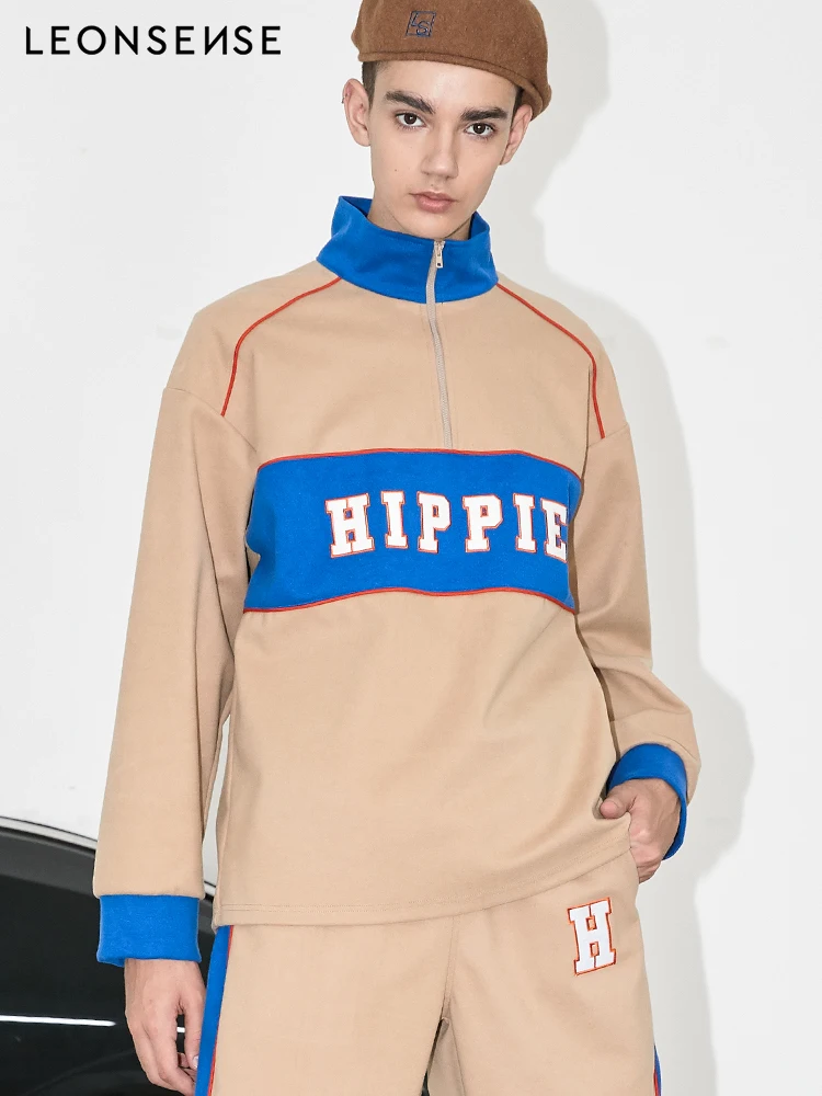 LEONSENSE High collar Zip Front Cut Embroidery letters men's Sweatshirt Athleisure Stand Collar Raglan Sleeve winter Pullovers
LEONSENSE High collar Zip Front Cut Embroidery letters men's Sweatshirt Athleisure Stand Collar Raglan Sleeve winter Pullovers