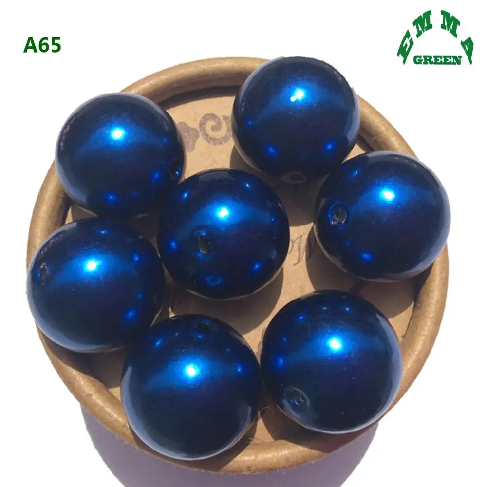 

Bead for jewelry making Pearl Beads Chunky Bead 6mm to 30mm A65 Royal Blue Beads Round Beads Loose Pearls for Vase filler