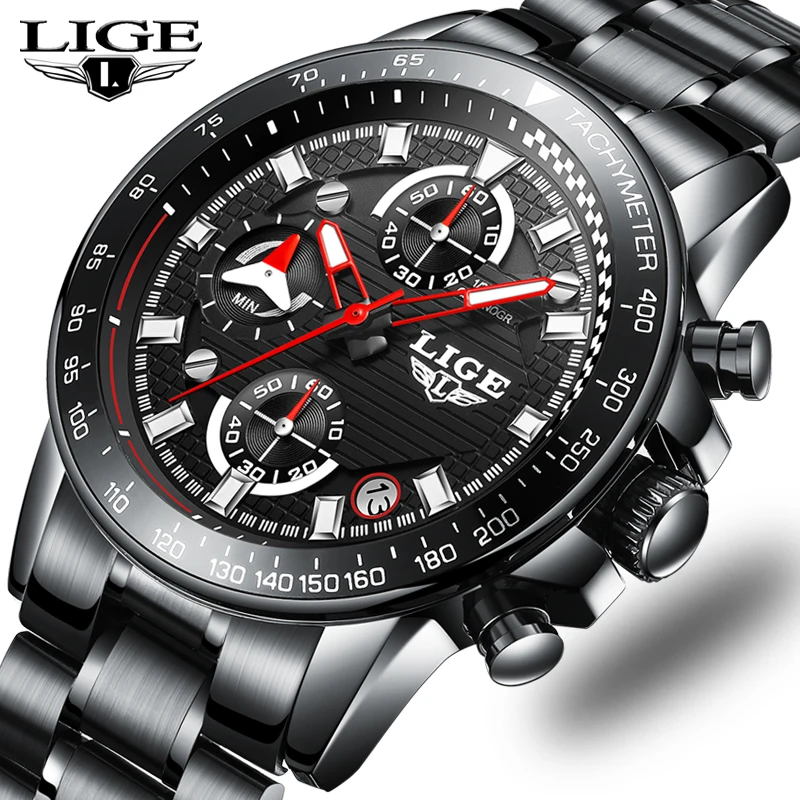 LIGE Brand Mens Watches Business Quartz Watch Men Stainless Steel Waterproof Clock chronograph sport watch Relogio Masculino+B
LIGE Brand Mens Watches Business Quartz Watch Men Stainless Steel Waterproof Clock chronograph sport watch Relogio Masculino+B