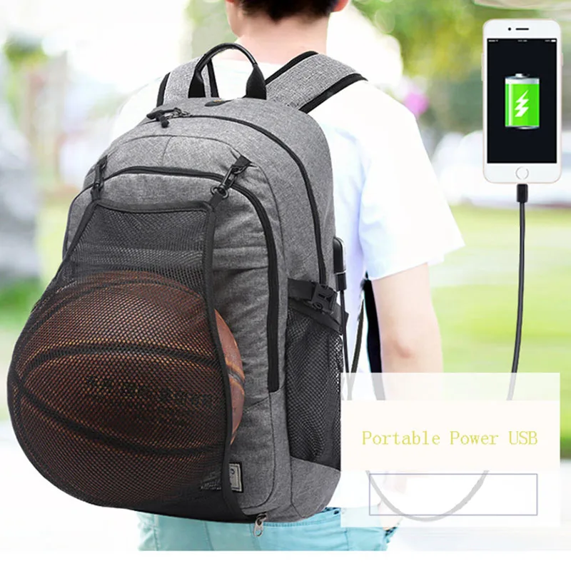 Image Multifunction Basketball Backpack Man Ball Pack Soccer Sports Bags Football Net USB Charging Port Male Bag Volleyball Gym Bags